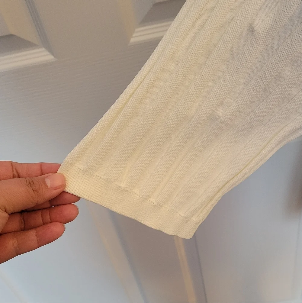 H&M Ivory Ribbed Collared Blouse - Picture 4 of 9